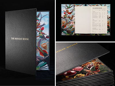 The Monday Room - menu brand branding identity design illustration menu print restaurant stationery