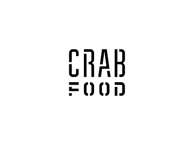Crab food bar cafe crab food logo stencil typography