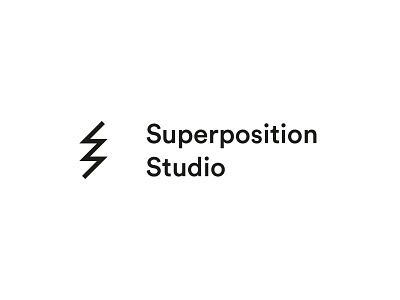 Superposition studio logo minimal studio superposition typography wave