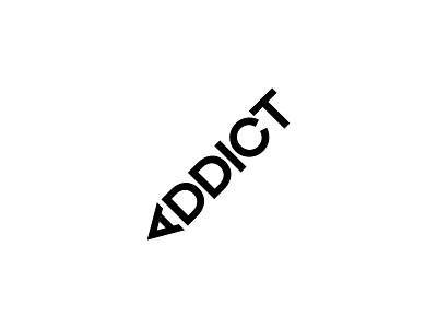 Addict addict agency communications diagonal logotype pencil typography