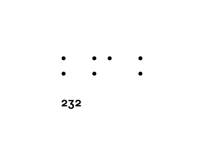 Space of 232 design geometry logotype minimal numbers space typography workshop