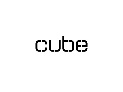 Cube architecture construction container cube design geometry logotype stencil typography