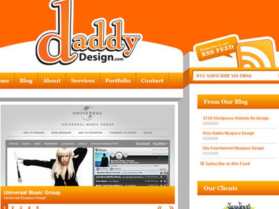 Daddy Design facebook myspace twitter wordpress