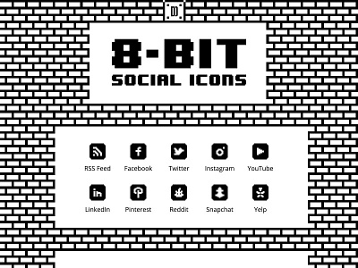 8 Bit Vector Social Icon Pack 8 bit free icons vector