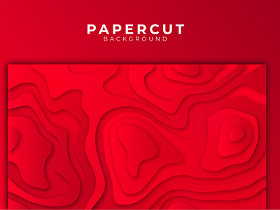 Red colourful abstract stylish paper cut background design.