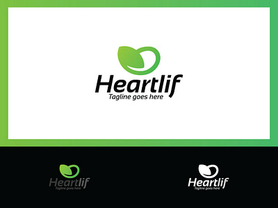 Heart Leaf Logo Design