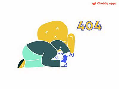 Error 404 for Chubby Apps art branding design flat flatdesign graphic design illustration illustrator minimal web