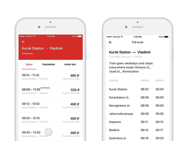 Tutu application train schedule animation application consept design map mobile travel