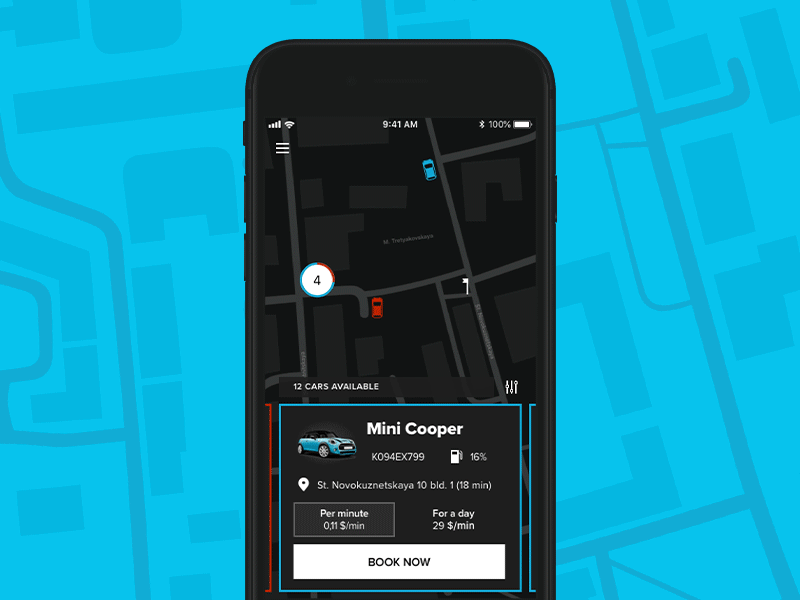 Mini Sharing animation car carshareing chose car design filter filter work find car map mobileapp share ui ui ux design ux