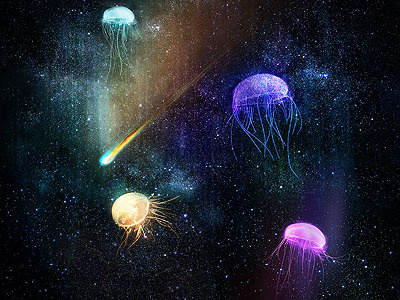 Jellies In The Sky jellyfish poster