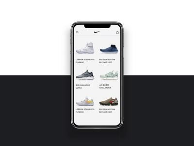 Nike app concept animation app clean ui concept ios nike shoping ui