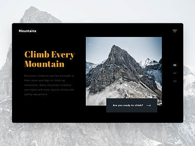 Climb Mountains concept traveling ui web web design