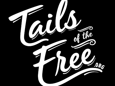 Tails of the Free black black white hand hand lettered lettering logo white