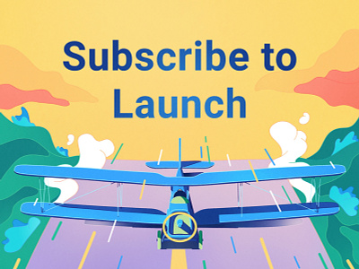 Taku - Launch art design graphic design illustraion illustration landscape launch plane procreate sky subscribe takeoff