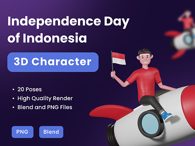 3D Character - Independence Day of Indonesia 3d character avatar character design illustration independence independence day indonesia