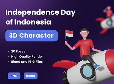 3D Character - Independence Day of Indonesia 3d character avatar character design illustration independence independence day indonesia