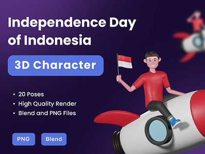 3D Character - Independence Day of Indonesia