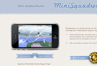 MiniSquadron Website game iphone web