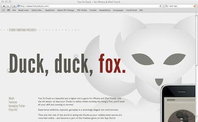 Fox vs. Duck Website iphone league gothic