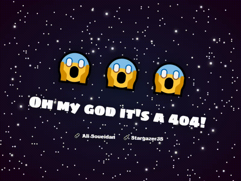 Oh my god it's a 404! 😱😱😱 404 page codepen codepenchallenge emoji webdesign
