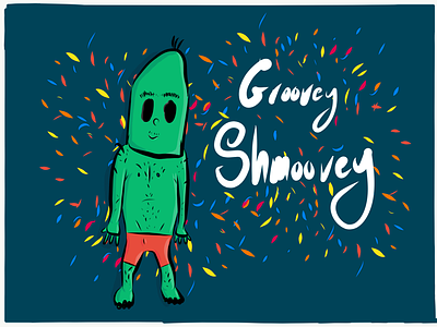 Groovey Shmoovey Zombey freestyle hand drawing hand drawn illustrator draw ipad