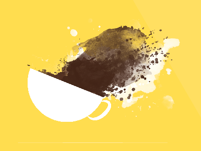 Coffee on the run coffee color espresso illustration latte love poster run splash togo