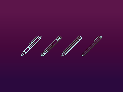 Writing Sticks clean design drawing graphicdesign icons illustration line pencils pens simple ui writing