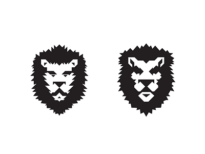 Lions animals design heads icon illustration lions matthewhall mthw pixel silhouette simple vector