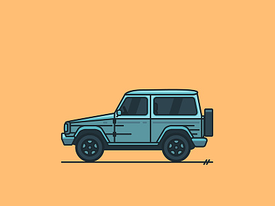 Benz G Wagen 01 clean graphicdesign icon illustration line mercedes mthw simple suv vector