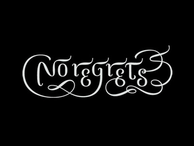 “No regrets” tattoo calligraphy lettering tattoo