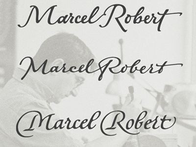 Marcel Robert calligraphy lettering logo