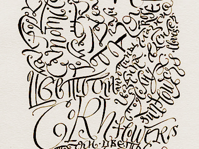 Fragment of the calligraphic composition. calligraphy handwriting
