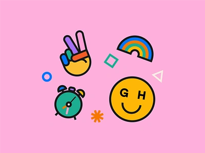 Good Homies Iconography branding color design graphic graphicdesign iconogrpahy icons illustration illustrative illustrator inspiration shapes simple stickers vector visual identity