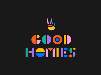 Good Homies Logo bold branding color design geometric graphic graphic design logo logo design peace shapes vector visual identity