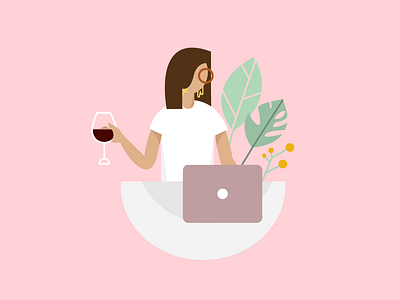 hello dribbble! debut design hello illustration wine