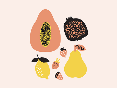 fruit + composition fruit graphic design illustration organic shapes
