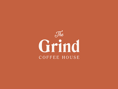 the grind logo coffee coffeelogo design graphicdesign logo minimal orange simple text thirtylogos type typography