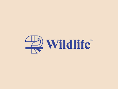 wildlife logo blue cream design graphicdesign logo thirtydaysoflogos thirtylogos toucan type wildlife wildlifelogo