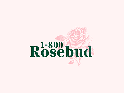 1-800-rosebud logo 1800rosebud design floral graphicdesign green logo pink rose rosebud thirtydaysoflogos thirtylogos type