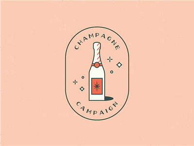 champagne campaign badge badgedesign bubbly champagne clean color designer graphic green illustration illustrator inspiration orang peach simple sparkle