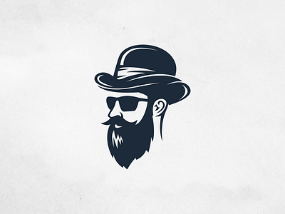 Beard with fedora beard black brand fedora icon illustration man logo mask shadow negative texture vintagezine