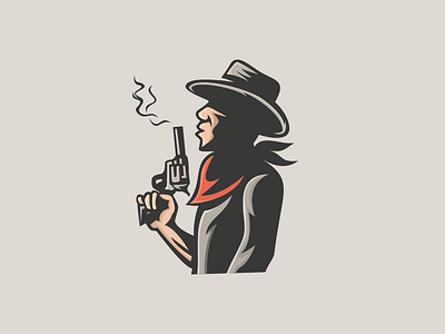 Cowboy After Shoot art beard cowboy esport illustration logo man mascot