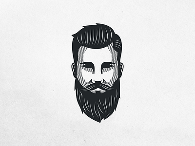 Beard Man beard black brand icon illustration logo man negative shadow texture vintage zine