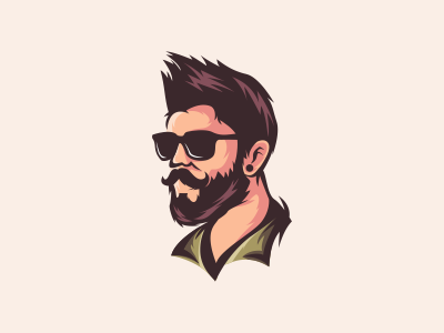 Beard Guanteng animation avatar beard character icon illustration motion vector