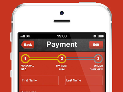 Shop Gene's App app ios payment progress bar shopping. ui