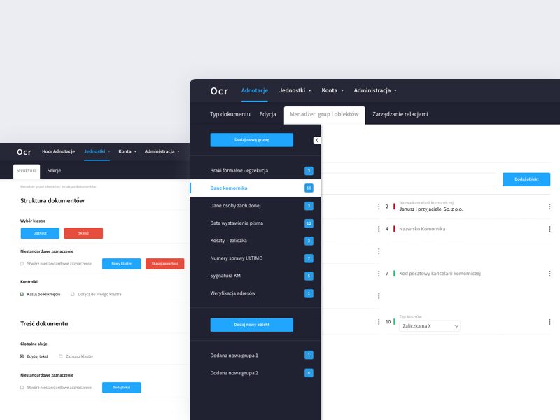 Ocr interface for bailiffs ux ui court ocr panel minimal interface bailiff design dashboard clean desktop