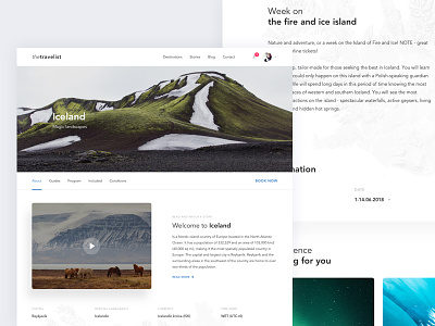 Travel concept subpage clean design interface landing minimal photography search travel ui ux website world