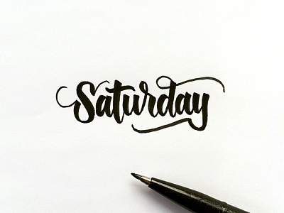 Saturday brush pen hand lettering typography