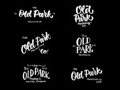 Old Park Printing Co. Logo Cpncepts branding brush pen hand lettering logo typography