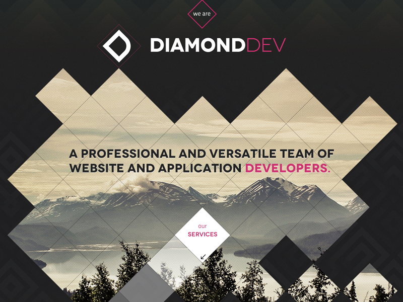 Diamonddev web (wip) website diamond dark header landing